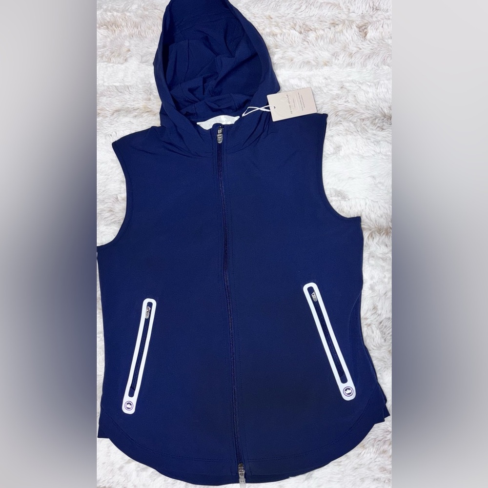 Peter Millar Women's Navy Jameson Flex Adapt Full-Zip Hooded Vest Small NWT - Picture 5 of 7